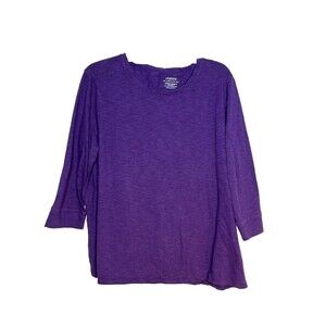 Chicos Purple Design Button Back  Scoop Neck Knit Top Blouse sz 3 / 16 XL (13)